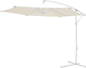Ομπρέλα Jiopel pakoworld μονοκόμματος ιστός λευκό αλουμίνιο-μπεζ ύφασμα Φ3m