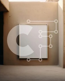 Intra Συλλεκτικό Ξύλινο Παζλ Plywood  4mm - Κενός λευκός καμβάς που κρέμεται σε μπεζ τοίχο Σε Ξύλινο Κουτί - Διαστάσεις Puzzle: 10x10 cm – 25 κομμάτια