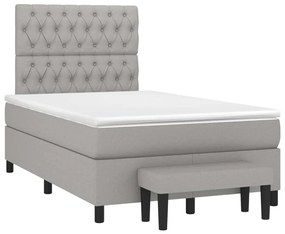 ΚΡΕΒΑΤΙ BOXSPRING ΜΕ ΣΤΡΩΜΑ ΑΝΟΙΧΤΟ ΓΚΡΙ 120X200 ΕΚ. ΥΦΑΣΜΑΤΙΝΟ 3136821