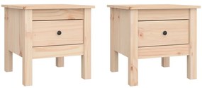 vidaXL Βοηθητικά Τραπέζια 2 τεμ. 40x40x39 εκ. από Μασίφ Ξύλο Πεύκου