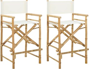 vidaXL Αναδιπλούμενη καρέκλα διευθυντή 2 pcs Φυσικό Μπαμπού
