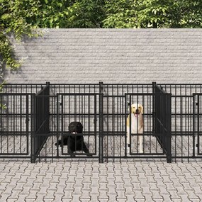 Κλουβί Σκύλου Εξωτερικού Χώρου 13,14 μ² από Ατσάλι - Μαύρο