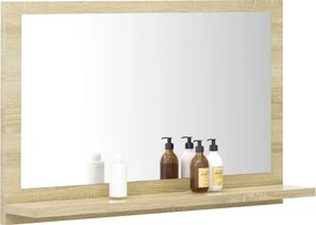 vidaXL Καθρέφτης Μπάνιου Sonoma Δρυς 60 x 10,5 x 37 εκ. Επεξ. Ξύλο