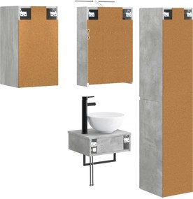 vidaXL Σετ Επίπλων Μπάνιου 5 pcs Γκρι Σκυροδέματος