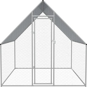 vidaXL Κοτέτσι - Κλουβί Εξωτ. Χώρου 2x2x1,92 μ. Γαλβανισμένος Χάλυβας