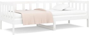 vidaXL Καναπές Κρεβάτι Χωρίς Στρώμα Λευκό 90x190 εκ. Μασίφ Ξύλο Πεύκου