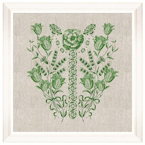 Κάδρο Embroidery Folk IV FA13257 70x70cm Green MindTheGap Τετράγωνοι Wood