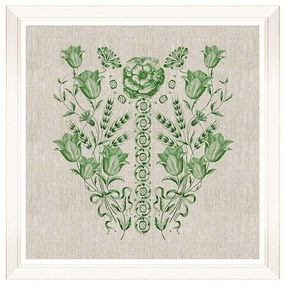 Κάδρο Embroidery Folk IV FA13257 70x70cm Green MindTheGap Square Ξύλο