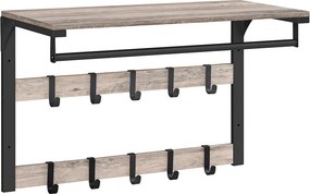 Κρεμάστρα Τοίχου 10 Θέσεων Με Ράφι (65x30x42) Vasagle LCR101B02