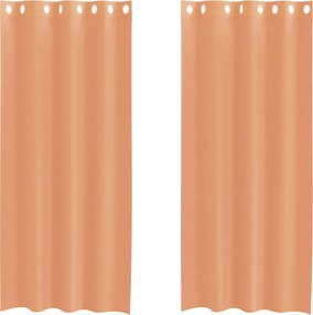 vidaXL Voile κουρτίνες με ροδέλες 2 τεμάχια Τερακότα
