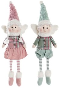 Διακοσμητική Φιγούρα DKD Home Decor Χριστουγεννιάτικο στεφάνι Νεράιδα πολυεστέρας Άγγελος (15 x 10 x 53 cm) (x2)