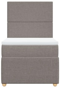 Κρεβάτι Boxspring με Στρώμα Taupe 80x200 εκ. Υφασμάτινο - Μπεζ-Γκρι