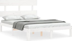 vidaXL Σκελετός Κρεβ. Χωρίς Στρώμα Λευκό 120x200 εκ Μασίφ Πεύκο