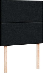 vidaXL Κρεβάτι Boxspring με Στρώμα Μαύρο 90x190 εκ.Υφασμάτινο