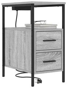 vidaXL Κομοδίνο Γκρι sonoma 30 x 48 x 61 εκ Επεξεργασμένο ξύλο