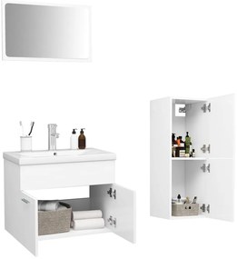 vidaXL Σετ Επίπλων Μπάνιου Λευκό από Επεξεργασμένο Ξύλο