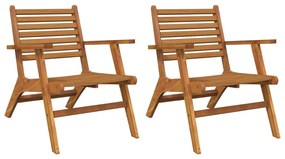 Καρέκλες Κήπου 2 τεμ. από Μασίφ Ξύλο Ακακίας - Καφέ