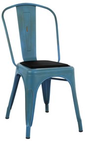 Καρεκλα Melita Μπλε Πατινα Με Καθισμα Hm8062.88 Μέταλλο