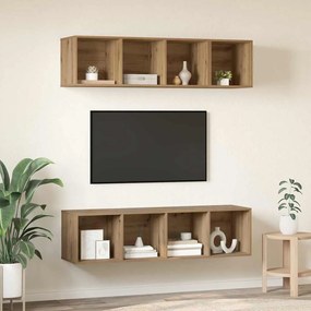 vidaXL Σετ επίπλου τηλεόρασης 3 pcs artisan δρυς Επεξεργασμένο ξύλο