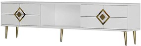 Έπιπλο Τηλεόρασης Robber 475OLV3081 150x29,6x40,6cm White-Gold