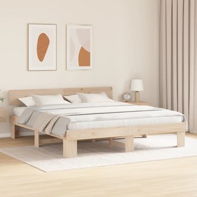 vidaXL Σκελετός Κρεβατιού Καφέ 180 x 200 cm Συμπαγές ξύλο πεύκου