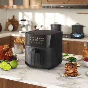 HOMCOM Φριτέζα Αέρος, Air Fryer, 8 Προγράμματα, 8 λίτρα, Οθόνη LED, Μαύρο