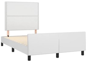 Πλαίσιο Κρεβατιού με Κεφαλάρι Λευκό 120x200 εκ. Συνθετικό Δέρμα - Λευκό
