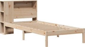 vidaXL Κρεβάτι Βιβλιοθήκη Χωρίς Στρώμα 75x190 εκ Μασίφ Ξύλο Πεύκο