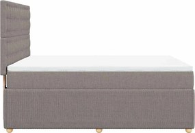 vidaXL Κρεβάτι Boxspring με Στρώμα Taupe 160x200 εκ. Υφασμάτινο