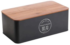 Ψωμιέρα Kitchen Trend CLG850742BK 42,3x23x12,7cm Black Oriana Ferrelli Metal,Bamboo