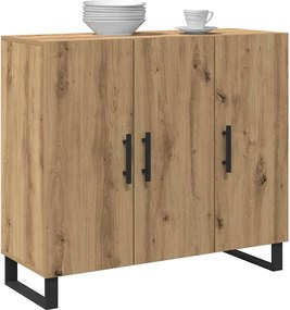 vidaXL Πλαϊνό γραφείο Artisan Oak 90 x 34 x 80 εκ. Επεξεργασμένο ξύλο