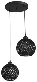 Φωτιστικό Οροφής Δίφωτο Heronia Silk 31-1212 Rope Black