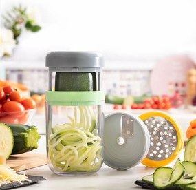 Σπειροειδής κόφτης λαχανικών και τρίφτης με συνταγές Vigizer InnovaGoods