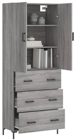 vidaXL Ντουλάπι Γκρι Sonoma 69,5 x 34 x 180 εκ. Επεξεργασμένο Ξύλο