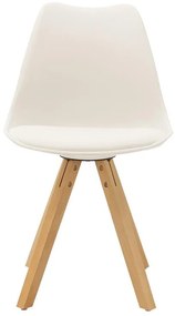 Καρέκλα Caron PP λευκό-φυσικό πόδι 48x57x80 εκ.