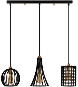 Φωτιστικό Οροφής - Ράγα Fellini 892OPV1793 70x23x130cm 3xE27 40W Black Opviq