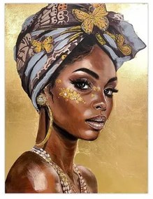 ΠΙΝΑΚΑΣ ΣΕ ΚΑΜΒΑ Fylliana "African lady" ΜΠΕΖ-ΚΑΦΕ-ΓΚΡΙ 60x3x80εκ 166-224-042