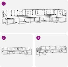 vidaXL Σειρά Καναπέ Εξωτερικού 4 pcs Άσπρο και Ανθρακί Πολυεστέρας
