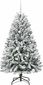 vidaXL Τεχνητό Χριστουγεννιάτικο Δέντρο Πράσινο και Λευκό 150 cm