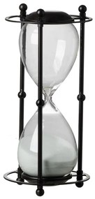 Artekko Hourglass Μαύρη Διακοσμητική Κλεψύδρα σε Μεταλλική Βάση με Λευκή Άμμο (15.8x15.8x33)cm Artekko 44360-WHIT