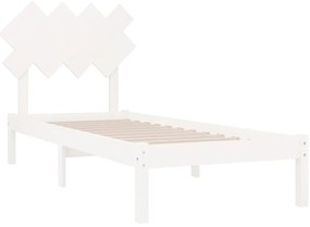 vidaXL Πλαίσιο Κρεβατιού Λευκό 90 x 190 εκ. Μασίφ Ξύλο Single