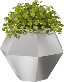 vidaXL Γλάστρα Ασημί 100 x 100 x 80 εκ Ανοξείδωτο ατσάλι