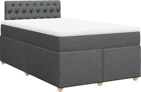 vidaXL Κρεβάτι Boxspring με Στρώμα Σκούρο Γκρι 120x190 εκ Υφασμάτινο