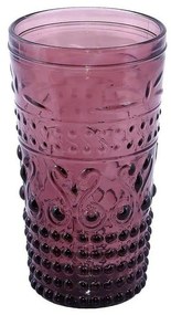 Ποτήρια Νερού Ανάγλυφα Oxford (Σετ 6τμχ) Hoc1010 Purple Espiel Glass