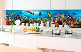 Αυτοκόλλητη φωτοταπετσαρία για θαλάσσια πλάσματα κουζίνας - 350x60