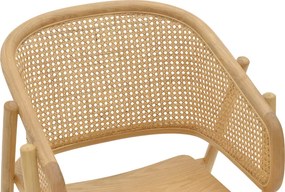Πολυθρόνα Wenzy pakoworld φυσικό Rattan - μασίφ ξύλο toon 58x58x82εκ