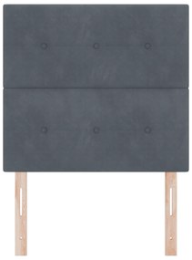 vidaXL LED Κεφαλαριά Σκοτεινό Γκρι 80 εκ Βελούδο