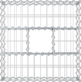 vidaXL Ανασηκωμένο κρεβάτι gabion Ασημί