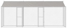 vidaXL Κλουβί σκύλου Ασημί 600 x 200 x 256 εκ. Επικαλυμμένος Χάλυβας