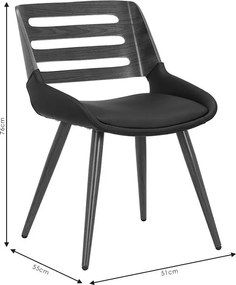 Καρέκλα Brody pu λευκό-πόδι φυσικό 51x55x76 εκ.